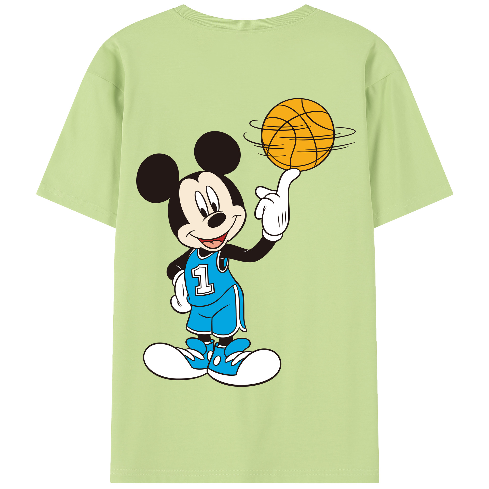 （画像用） ミッキーマウス Mickey Mouse 綿100％半袖Tシャツ（背面プリント）